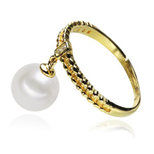 Dangle Drop Gold Plated Silver Cultured Cheap Pearl Ring